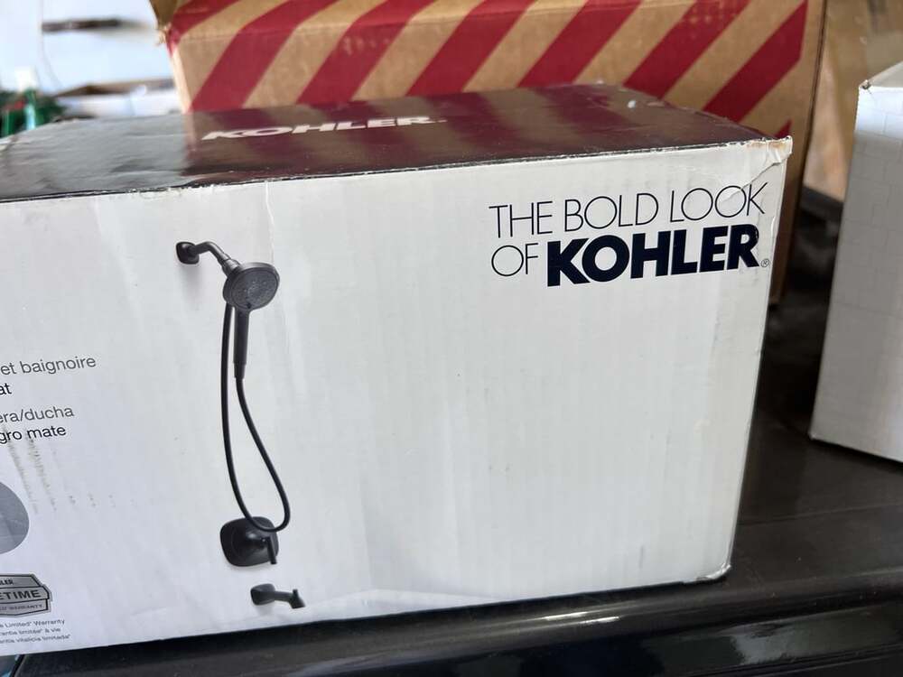 Kohler Rill Rite-Temp Tub and Shower Set, Matte Black, R27955-4G-BL